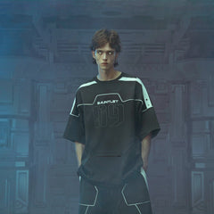 XIPHEVIL Modern Deconstructed Rivet Jersey Black