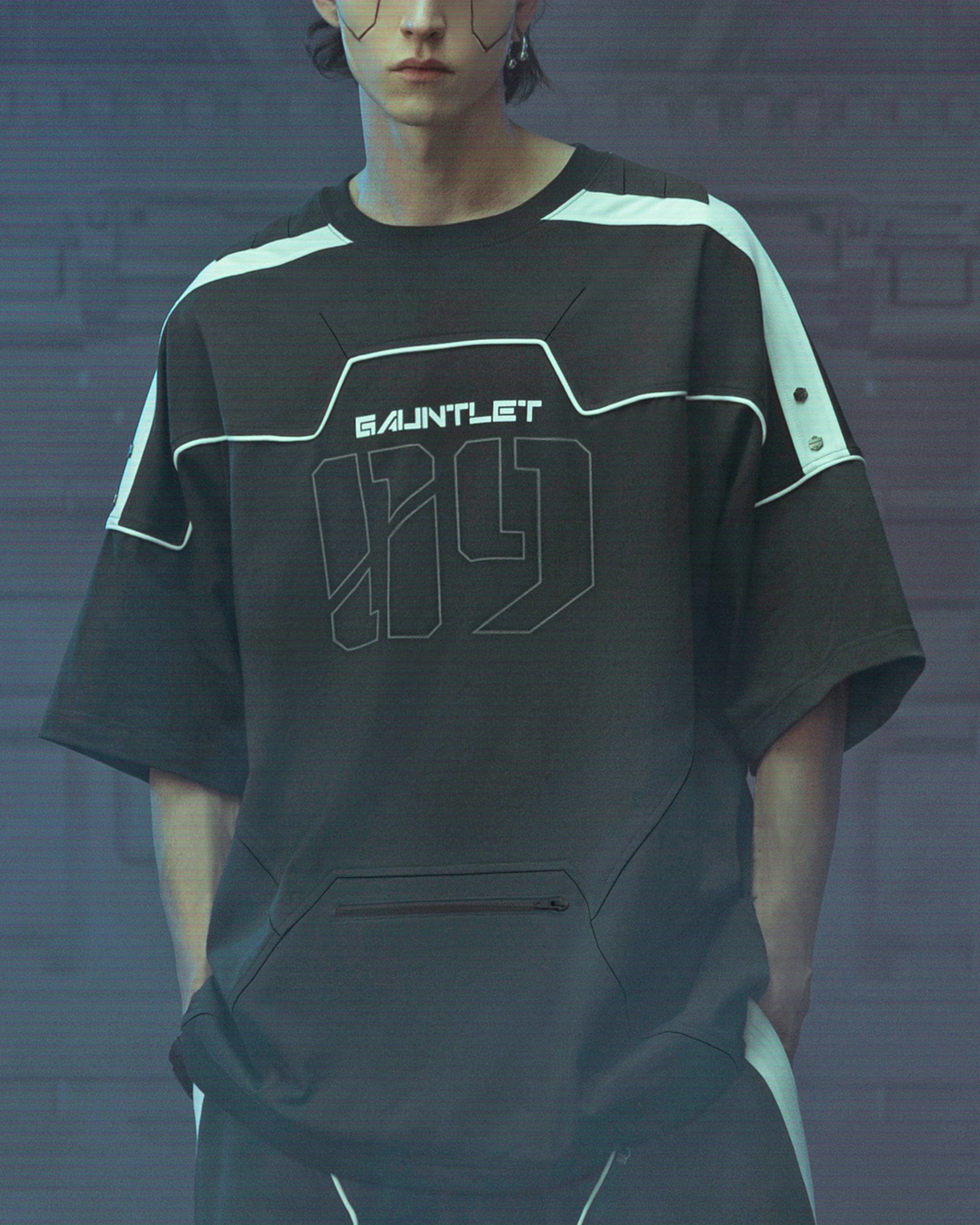 XIPHEVIL Modern Deconstructed Rivet Jersey Black