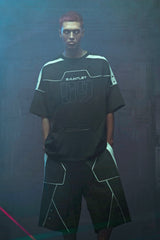 XIPHEVIL Modern Deconstructed Rivet Jersey Black