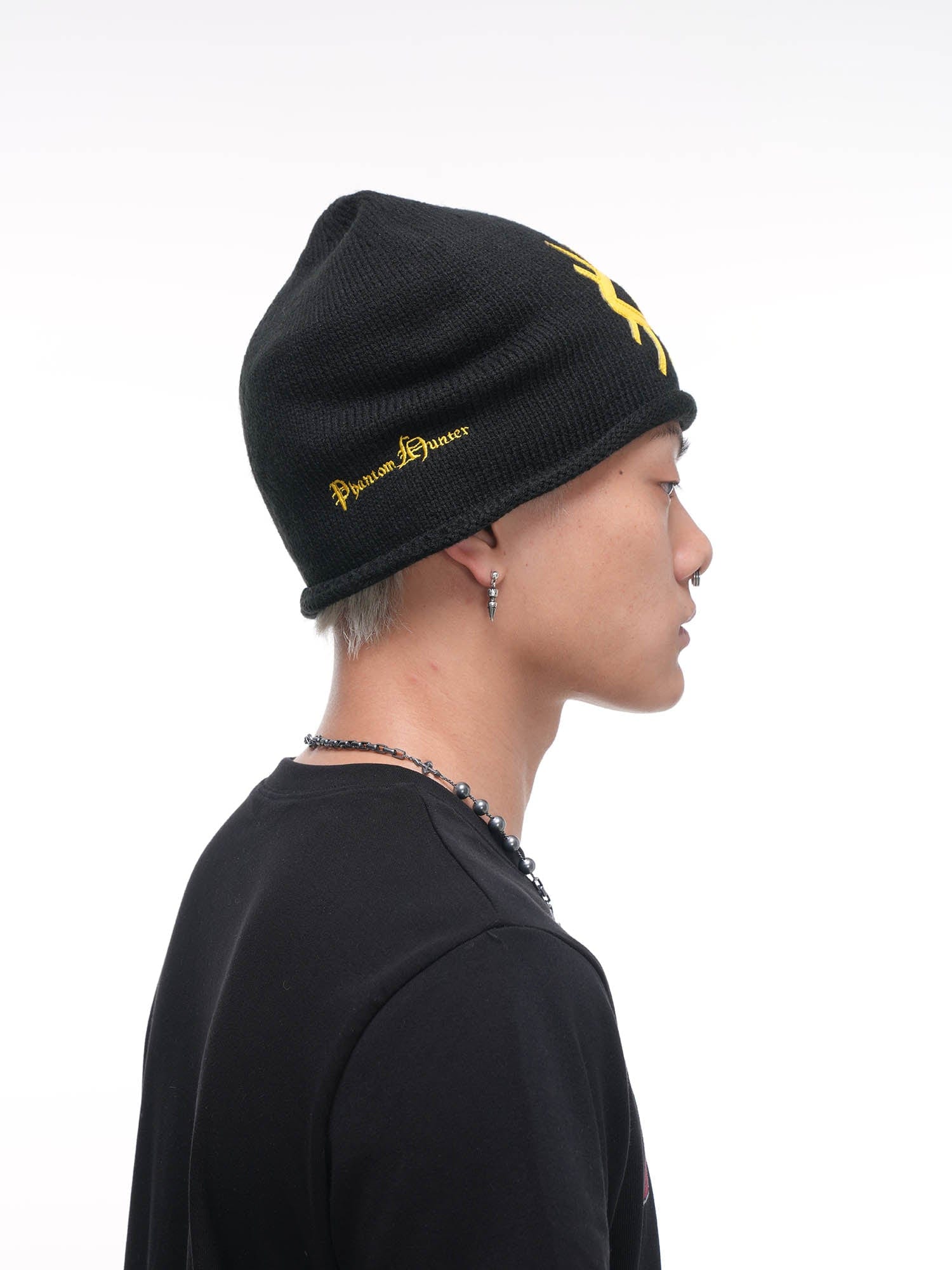 PHANTOMHUNTER Embroidery Eye Patchwork Beanie