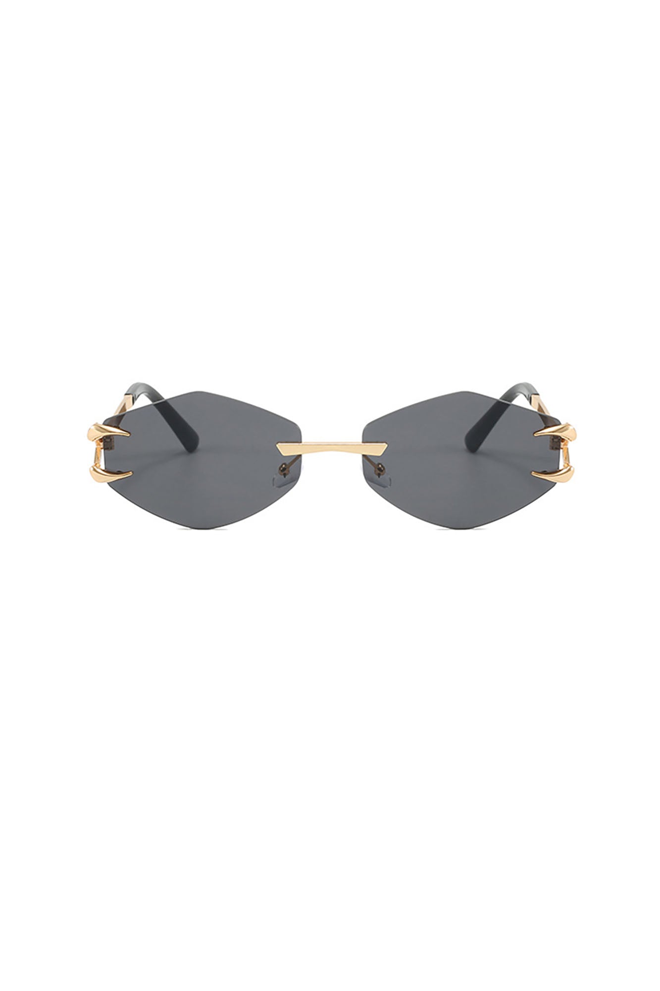 DAMAGE ASIA Claw Temple Gradient Hex Lens Rimless Sunglasses