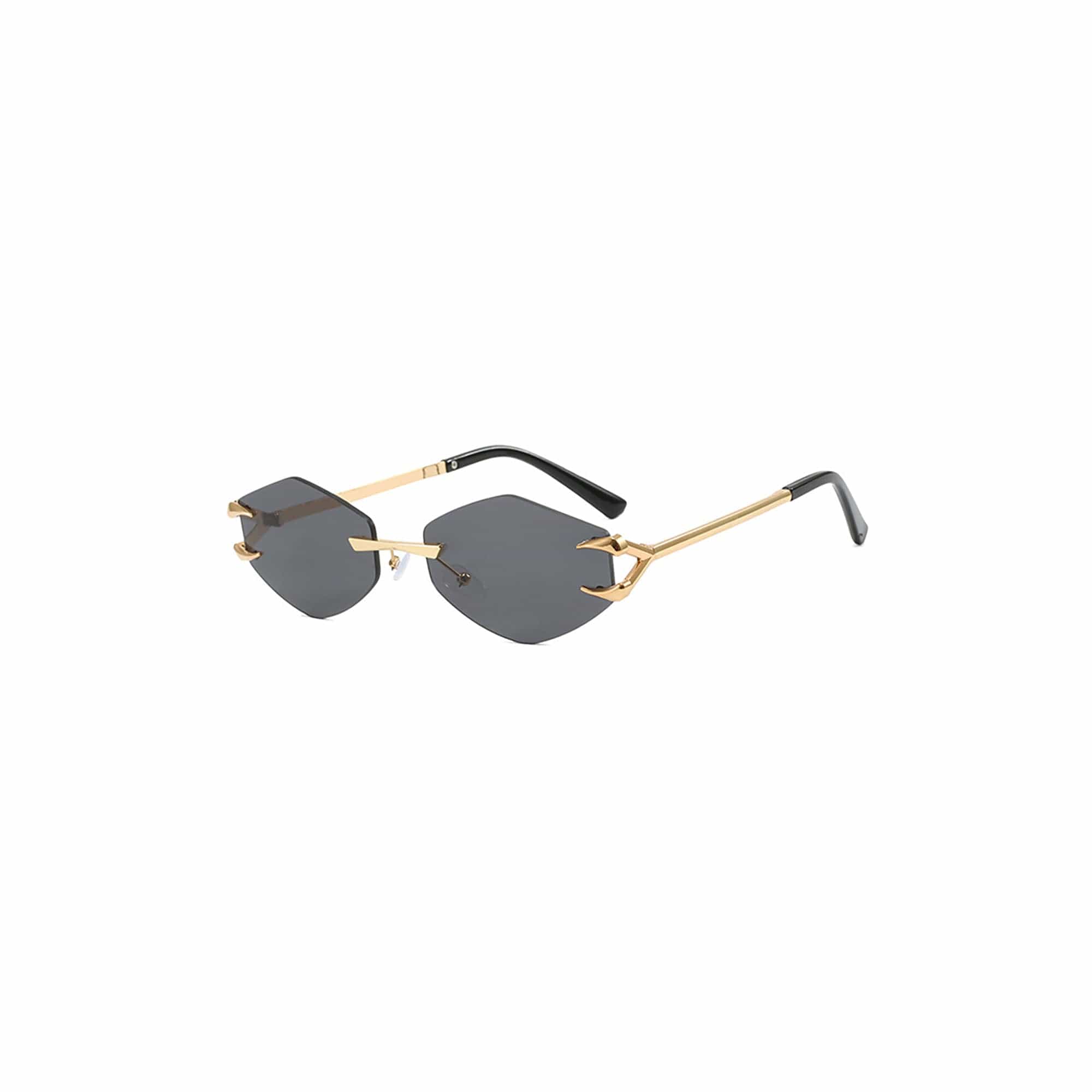 DAMAGE ASIA Claw Temple Gradient Hex Lens Rimless Sunglasses