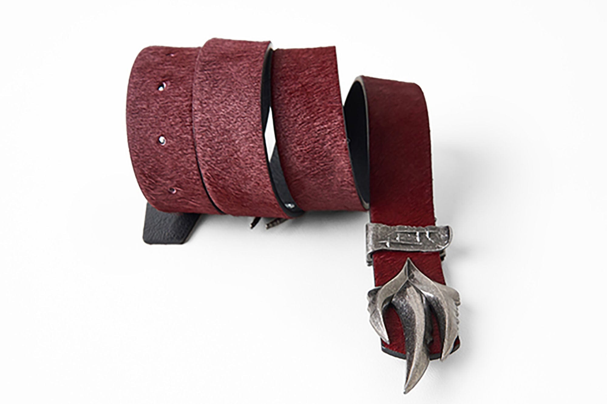 FLYERRER Gothic Buckle Cross-Star Hair-on Leather Belt