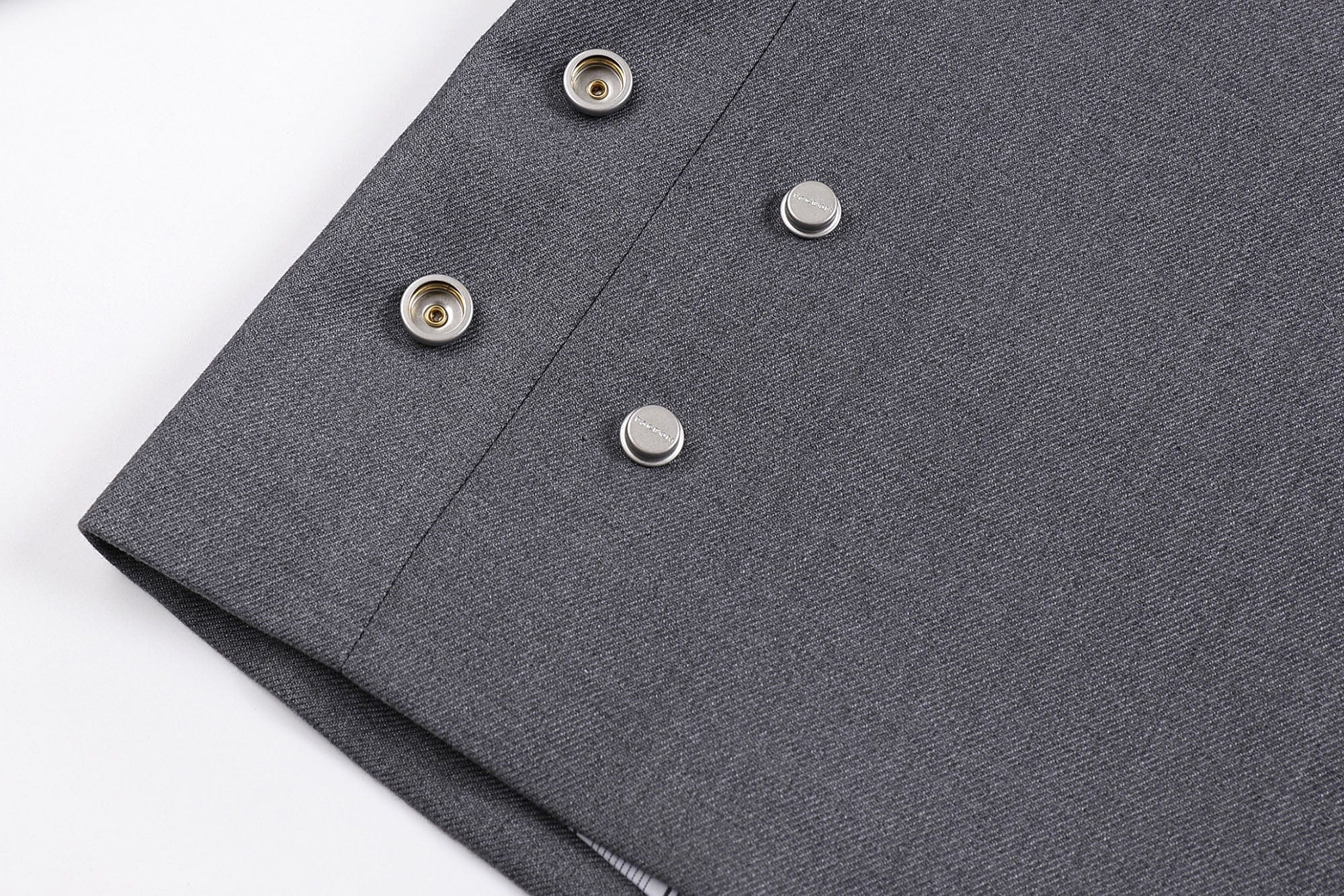 FACEONLAB Wool-Blended Cropped Uniform Blazer Gray