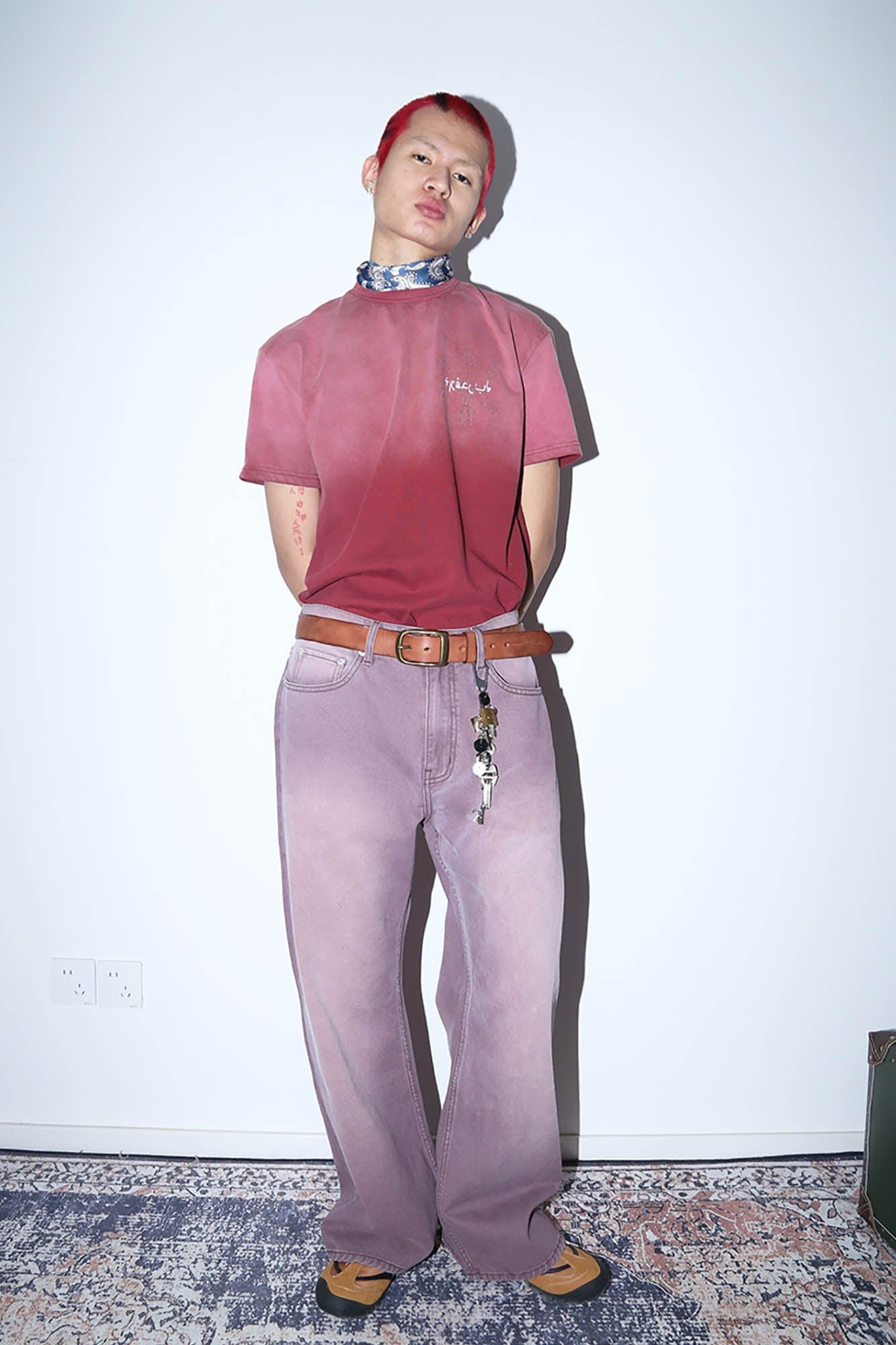 TRECLUB Retro Washed Jeans Violet