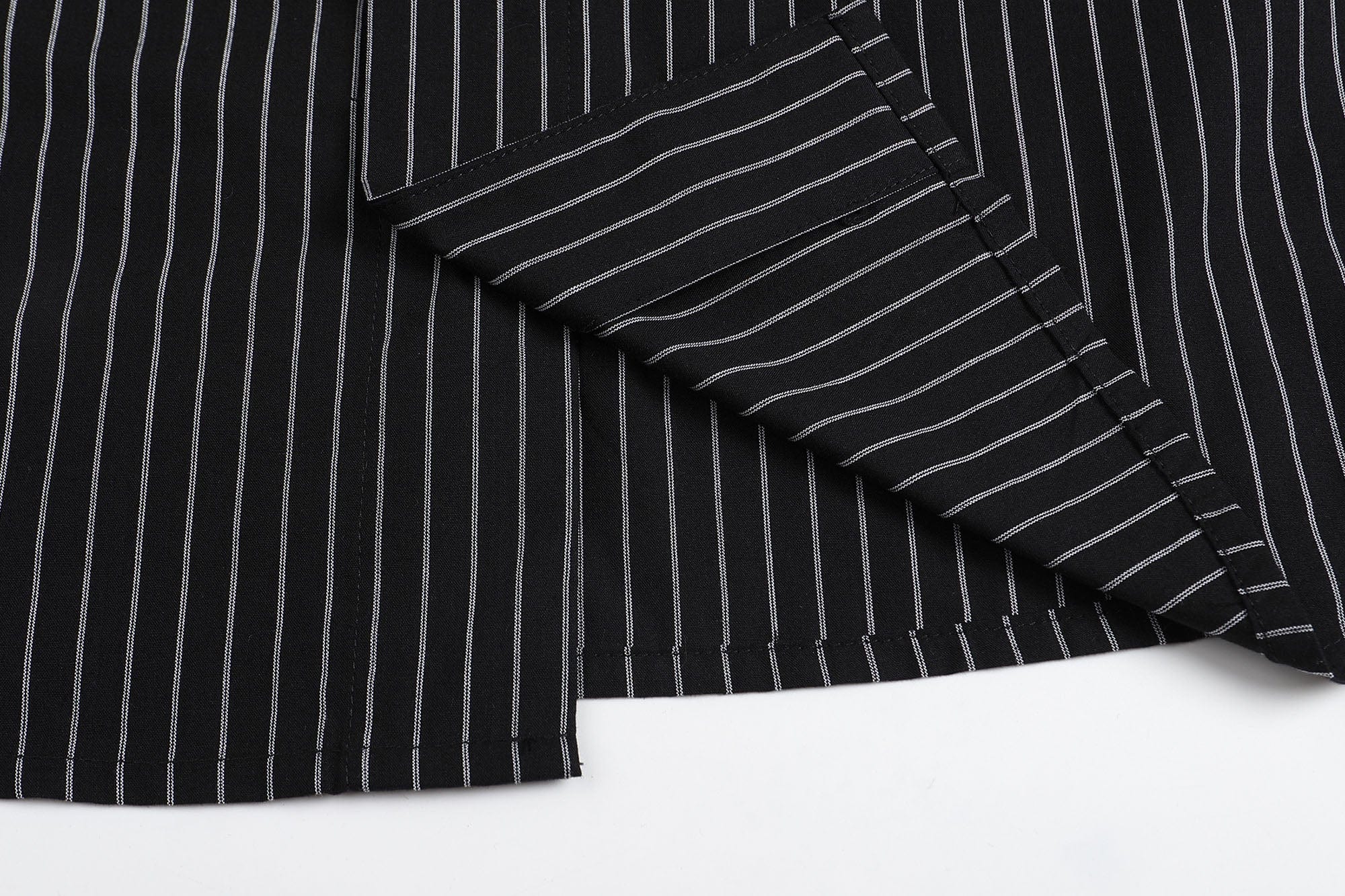 FACEONLAB Striped Patch-Pocket Poplin Shirt