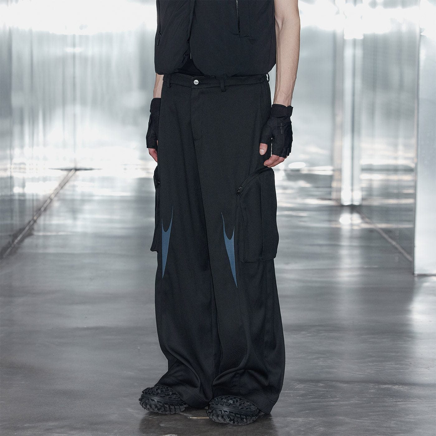 49PERCENT Embroidered Arrows Cargo Suit Pants