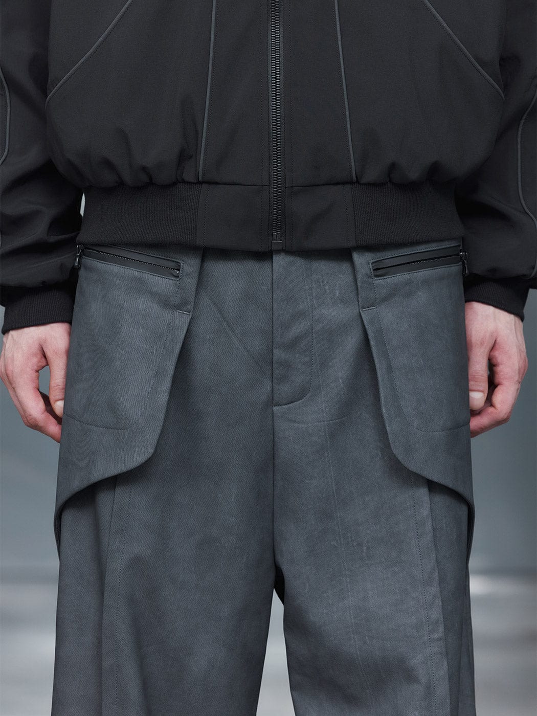49PERCENT Flipped Pockets Faux Leather Pants