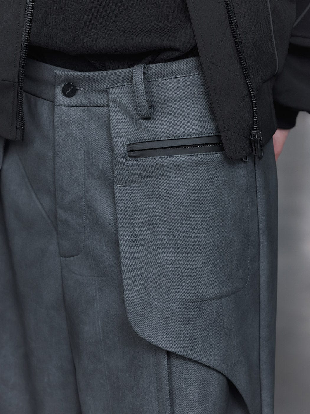 49PERCENT Flipped Pockets Faux Leather Pants