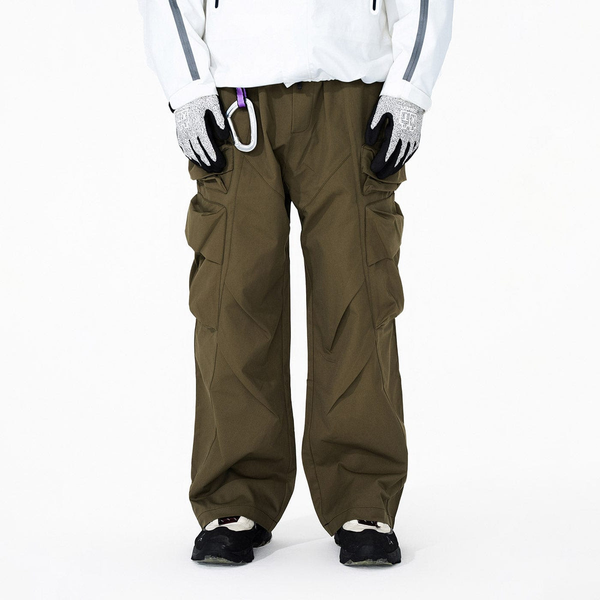 ENSHADOWER Big Pockets Crinkled Oversized Cargo Pants
