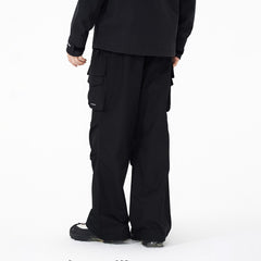 ENSHADOWER Big Pockets Crinkled Straight Pants