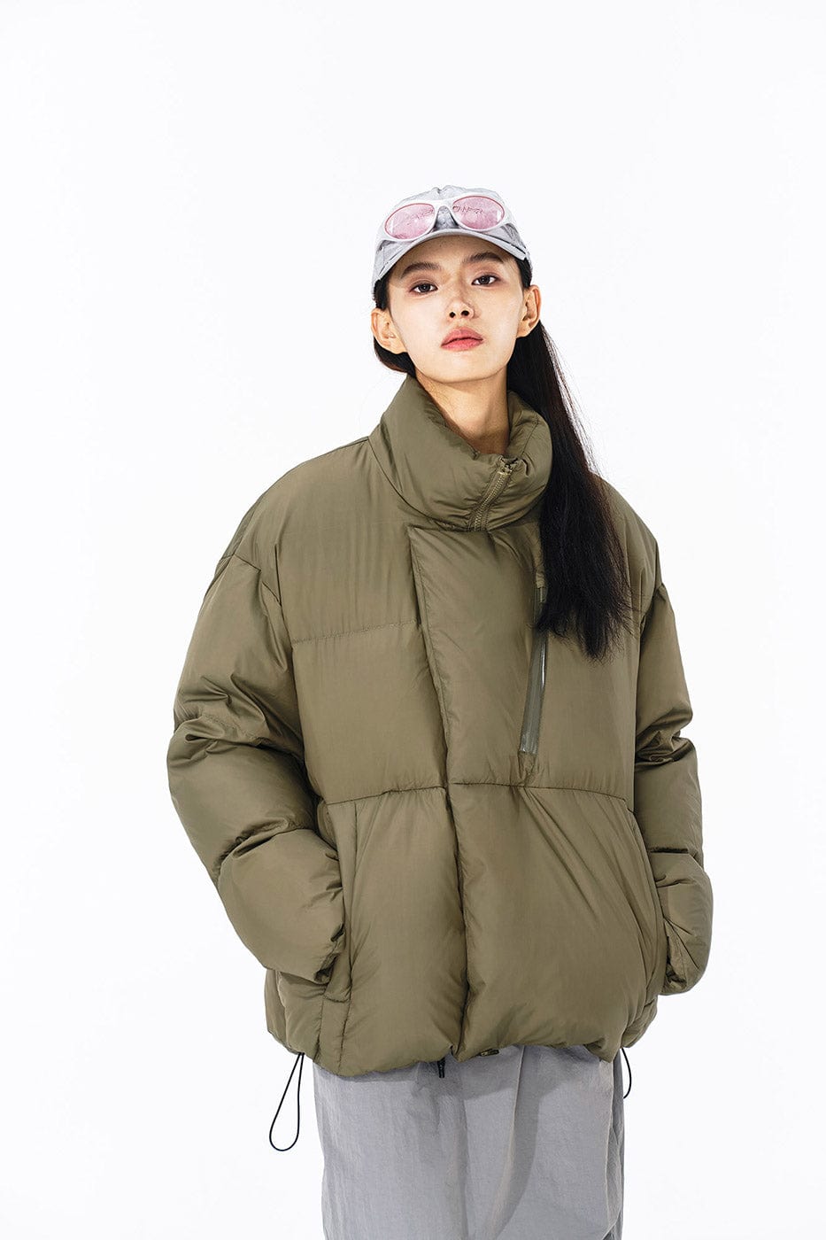 ENSHADOWER Asymmetric Magnetic Snap Down Jacket