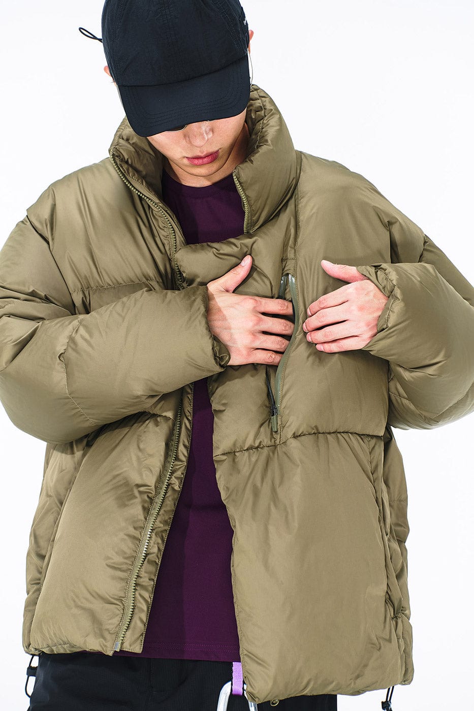 ENSHADOWER Asymmetric Magnetic Snap Down Jacket