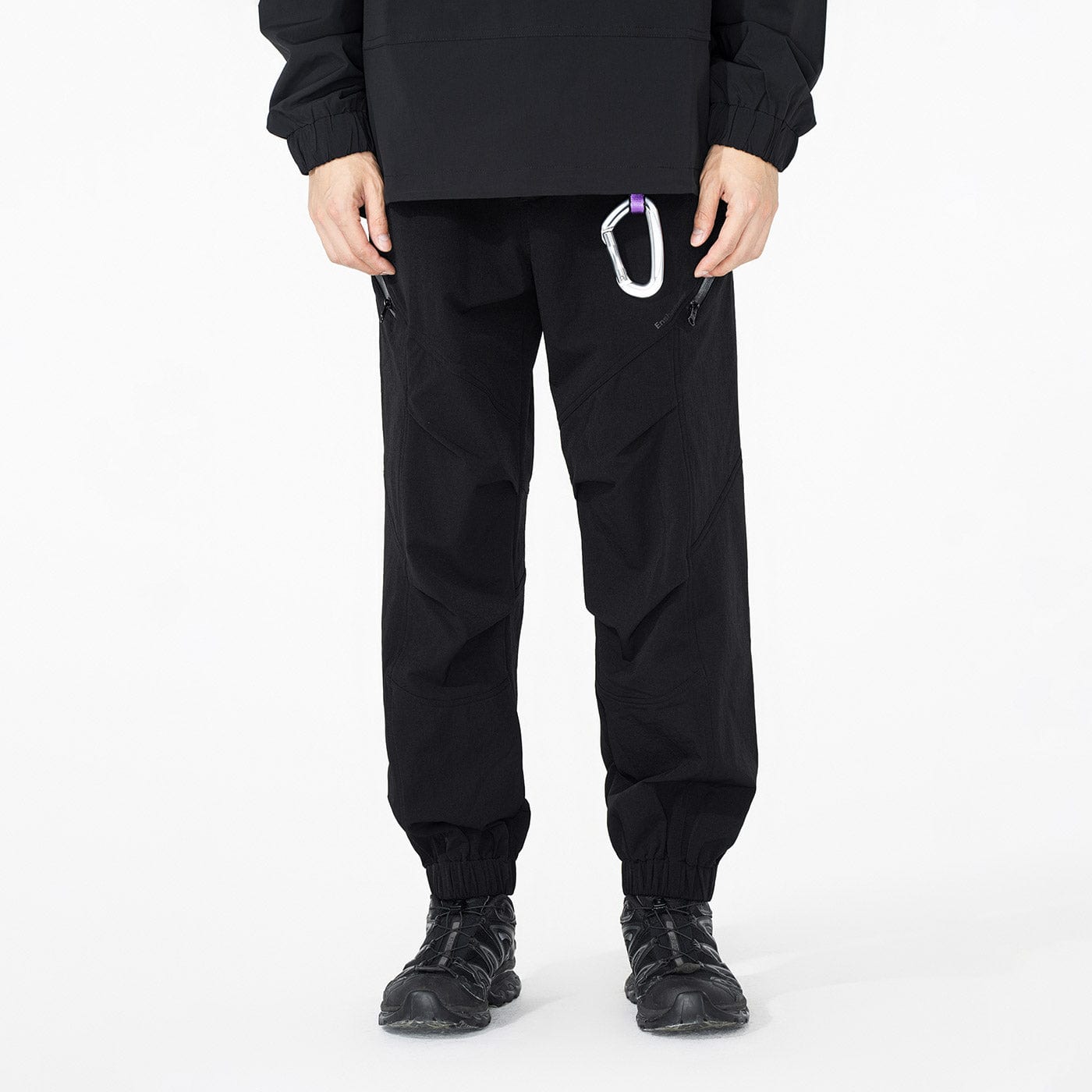 ENSHADOWER Crinkled & Pleated Zipper Jogger