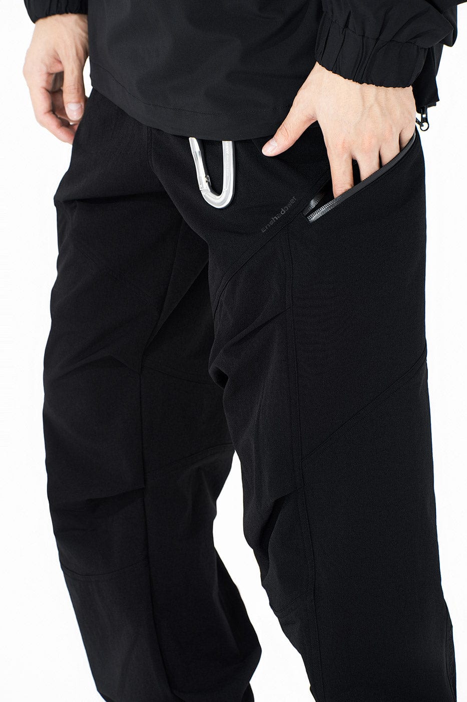 ENSHADOWER Crinkled & Pleated Zipper Jogger