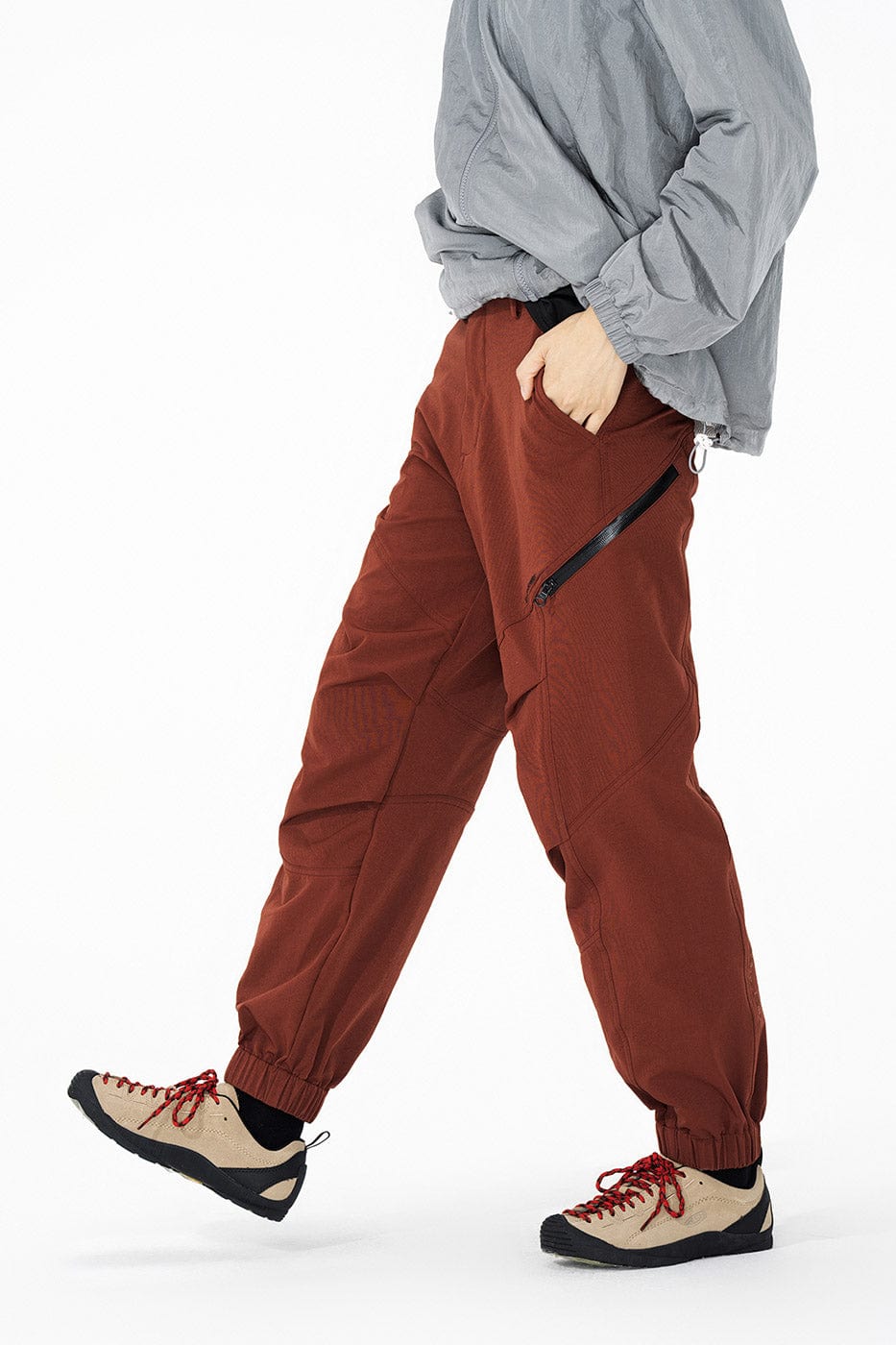 ENSHADOWER Crinkled & Pleated Zipper Jogger
