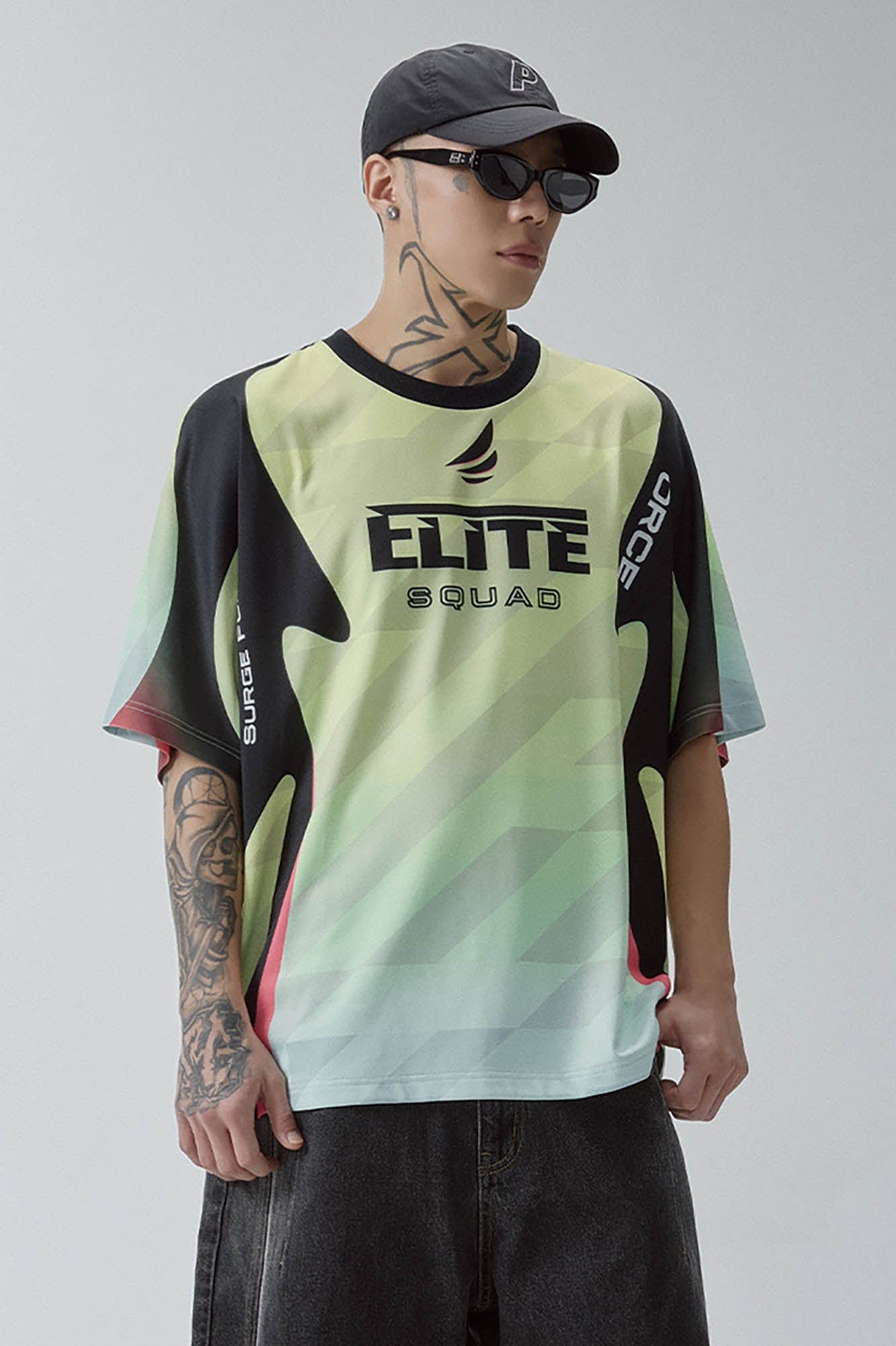 F2CE Contrast Spliced Quick-Dry Racing T-Shirt