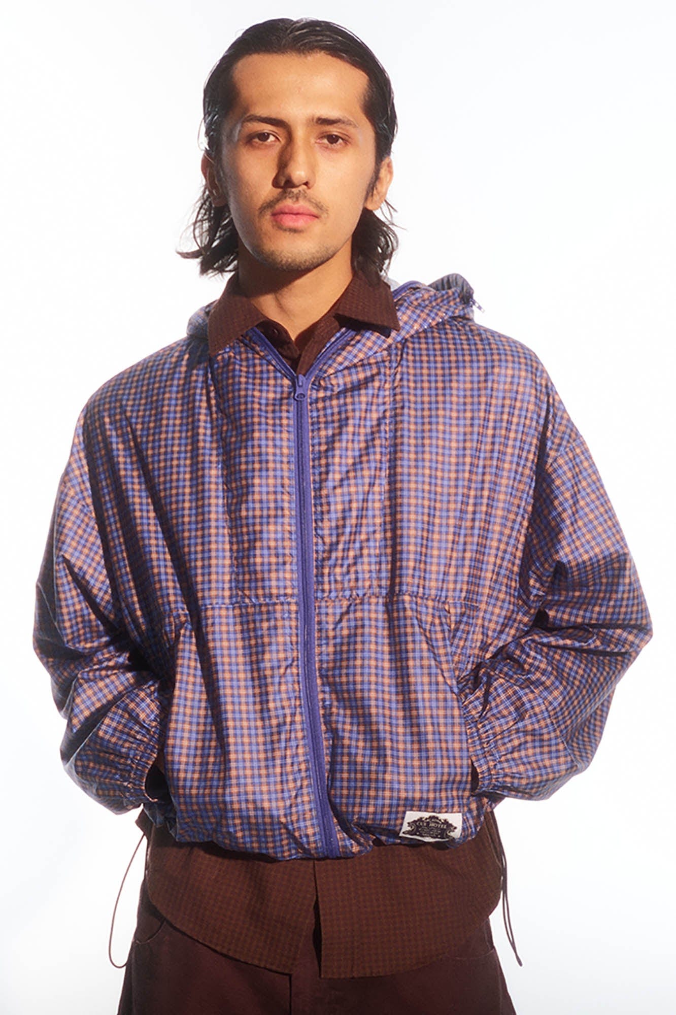 TRECLUB Retro Plaid UV Protection Hooded Jacket