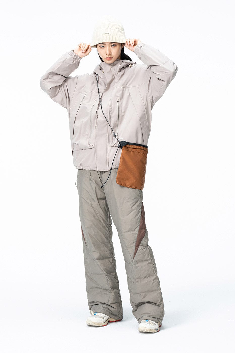 ENSHADOWER Spliced Splash-Proof Down Ski Pants