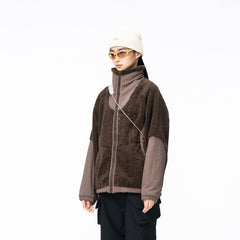 ENSHADOWER Spliced High-Collar Fleece Jacket