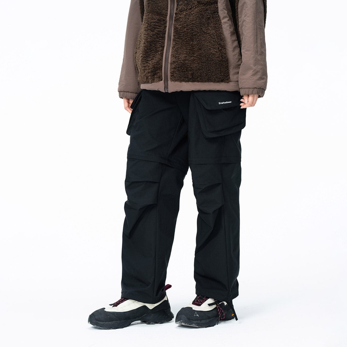 ENSHADOWER Detachable Big Pockets Crinkled Pants