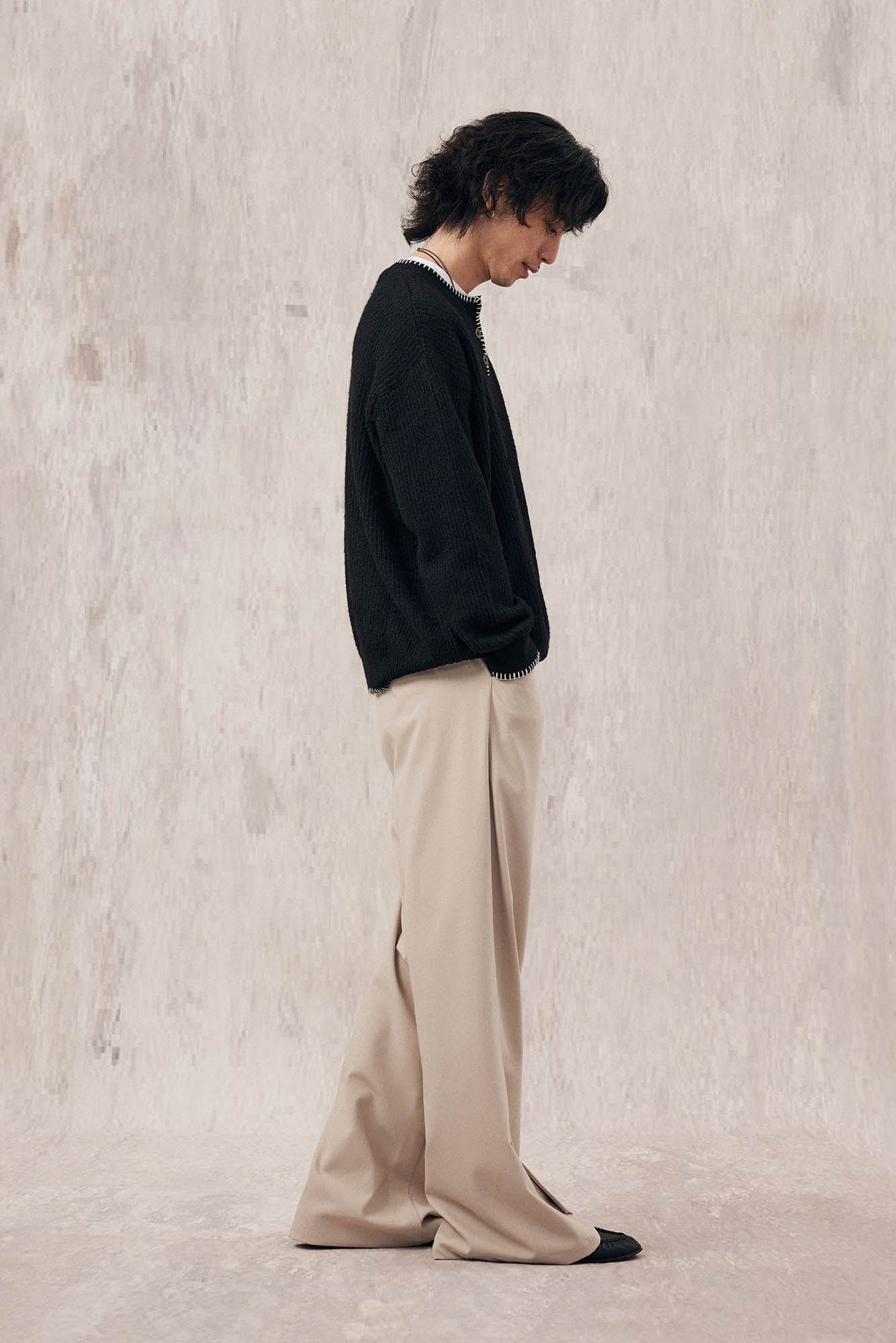 IN EXISTENCE Essential Ribbed Henley Sweater