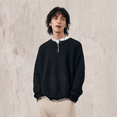 IN EXISTENCE Essential Ribbed Henley Sweater