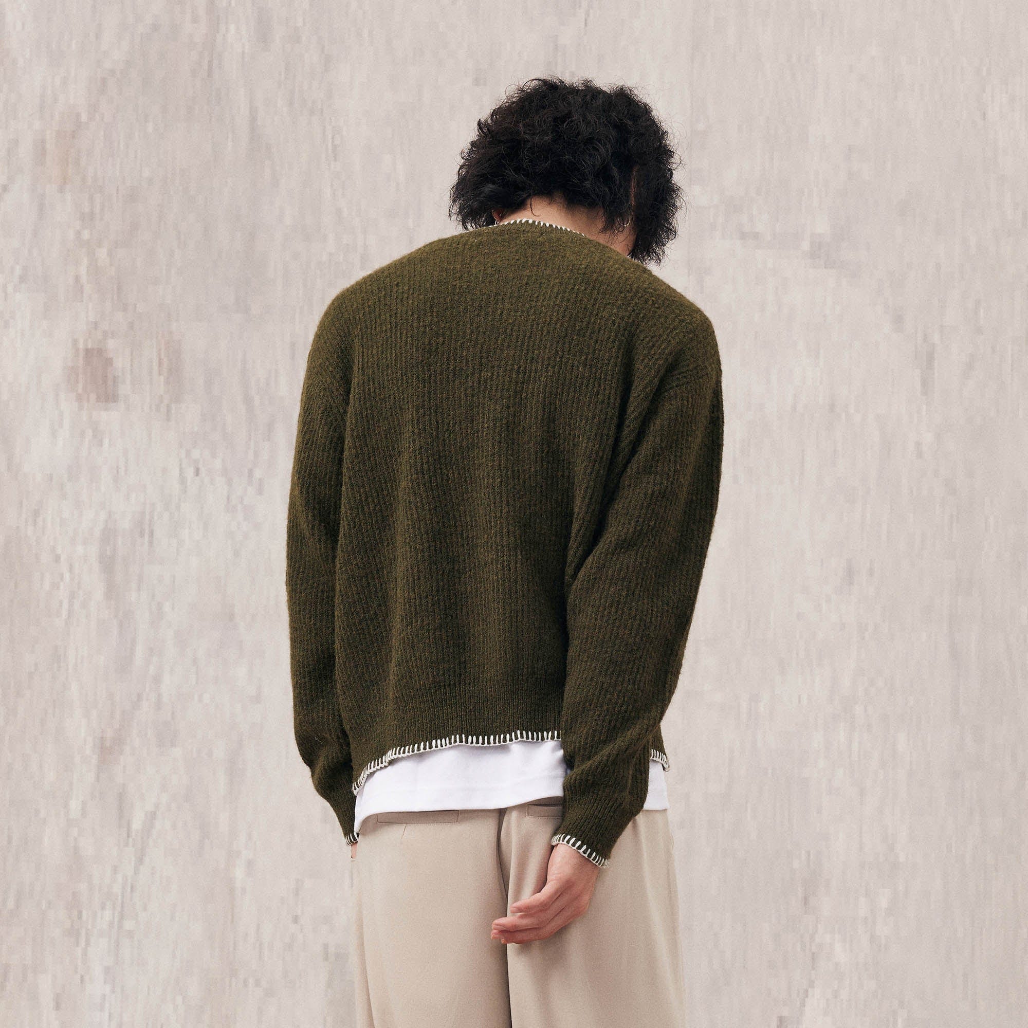 IN EXISTENCE Essential Ribbed Henley Sweater