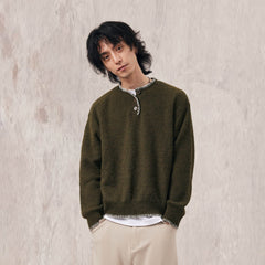IN EXISTENCE Essential Ribbed Henley Sweater