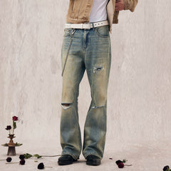 IN EXISTENCE Distressed Cut-Out Oversized Jeans