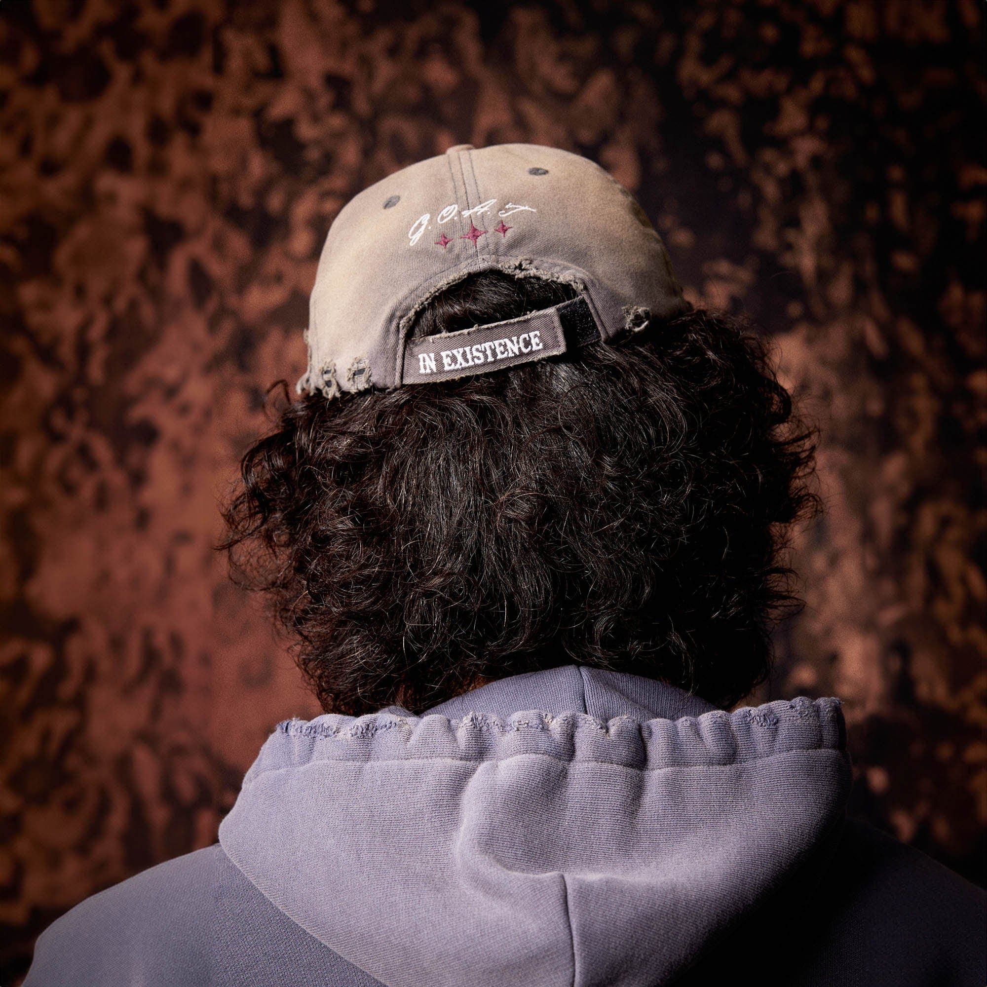 IN EXISTENCE The GOAT Washed Distressed Embroidered Cap