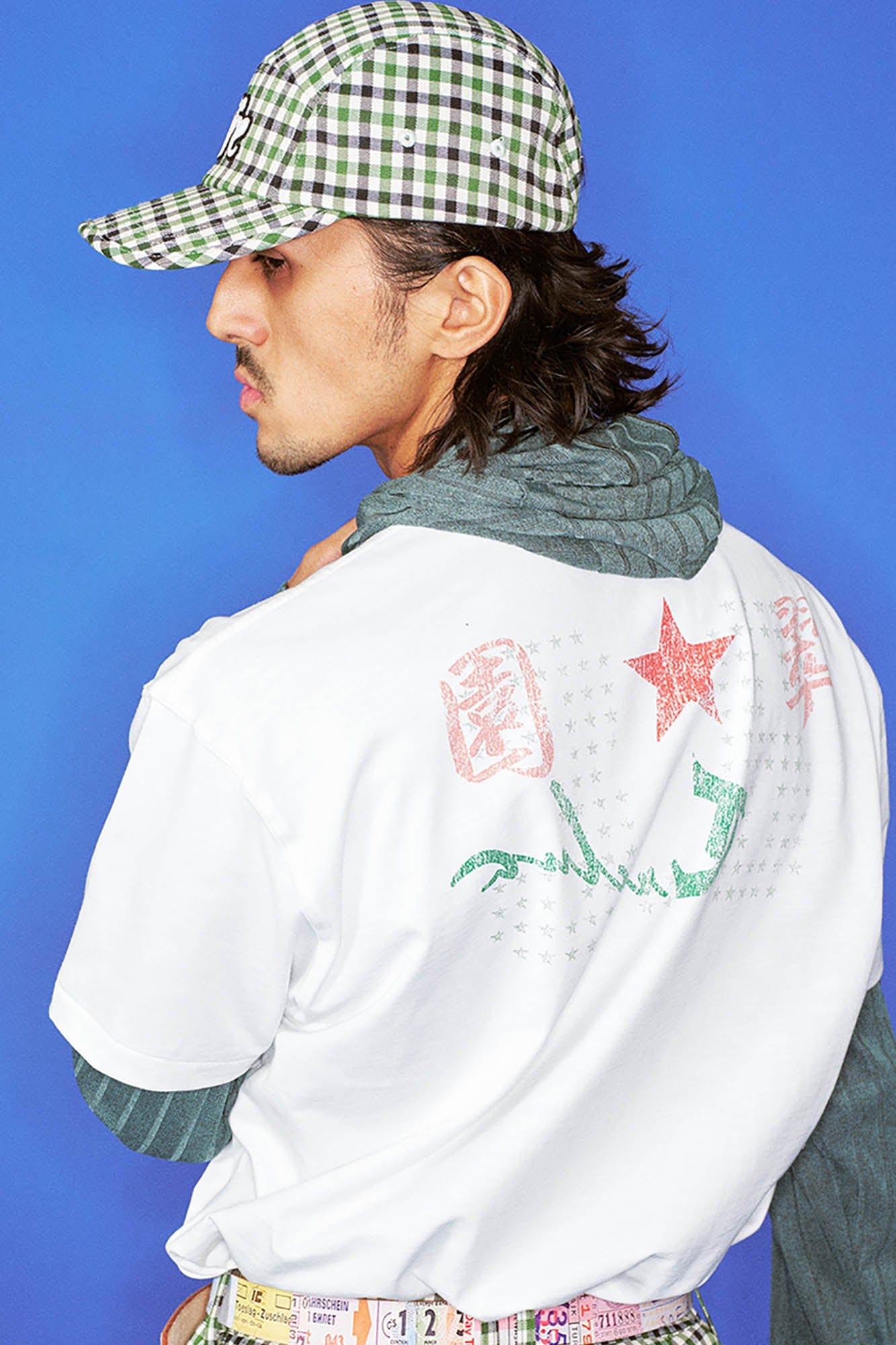 TRECLUB Plaid Patch Embroidered Cap