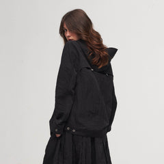 ILNya Nieternite Nifutur Crinkled Hooded Dual-Zipper Jacket