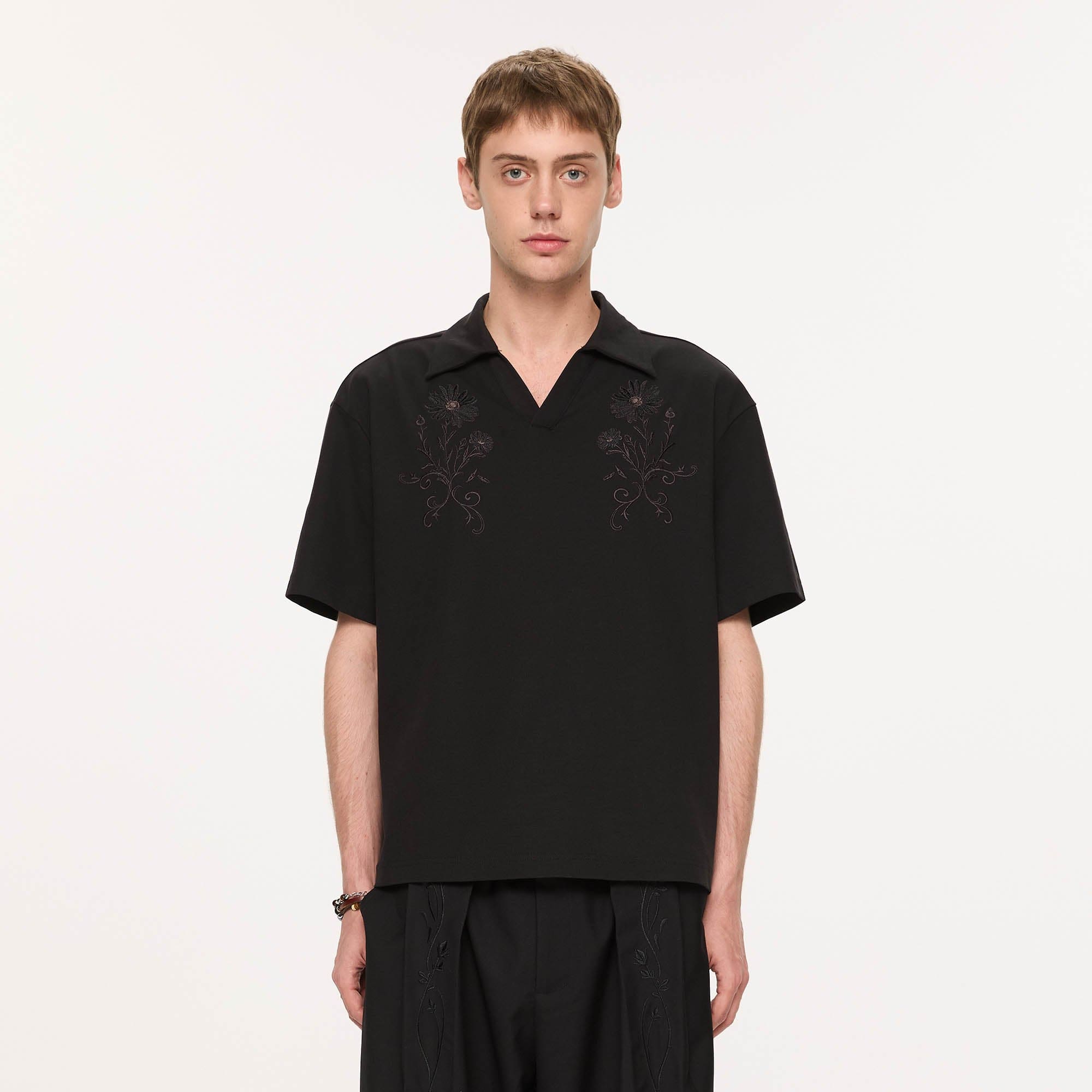 KREATE Daisy Embroidered Polo T-Shirt