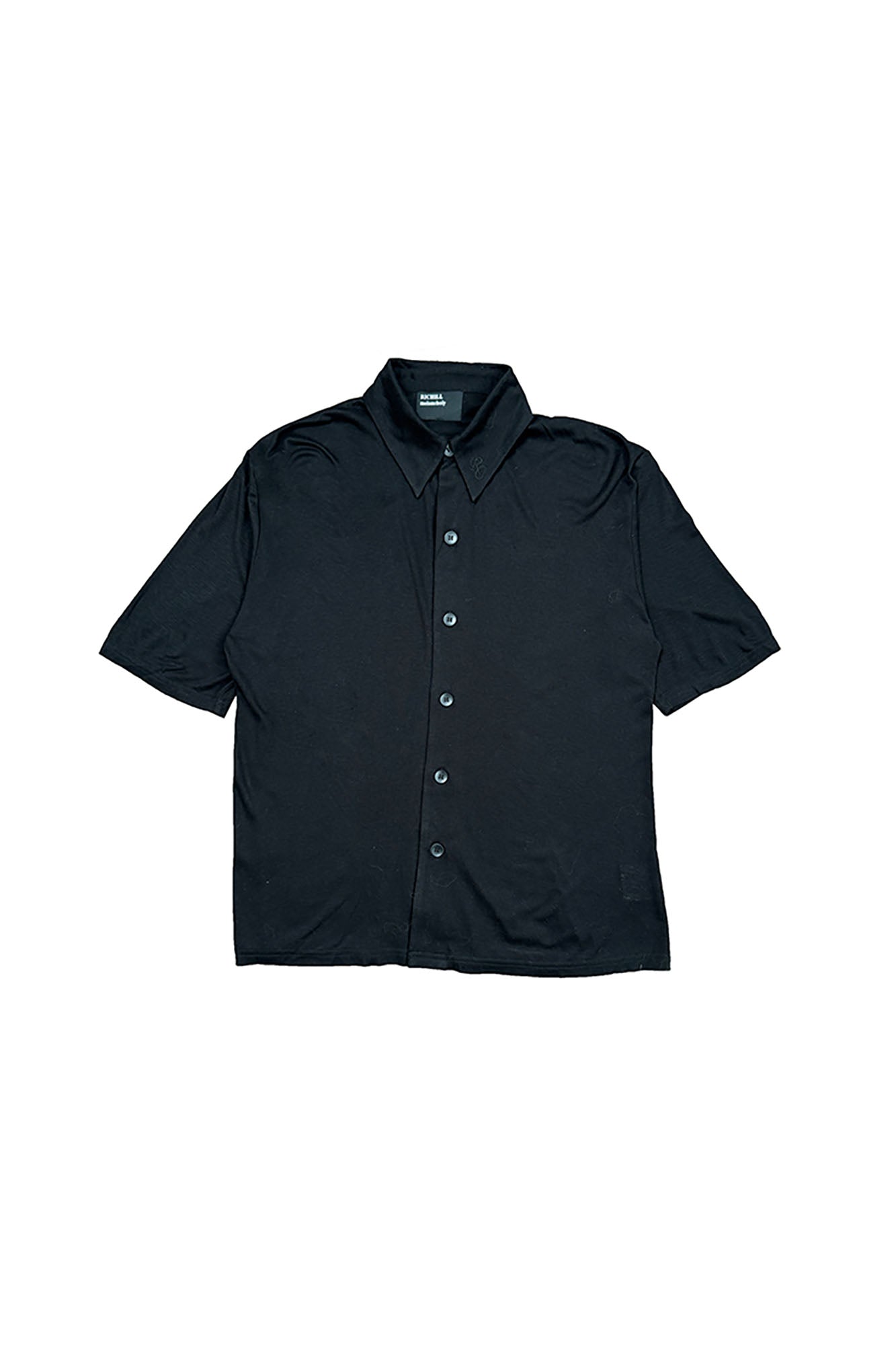 RICHILL Refined Acetate Button-Up Polo Half Shirt