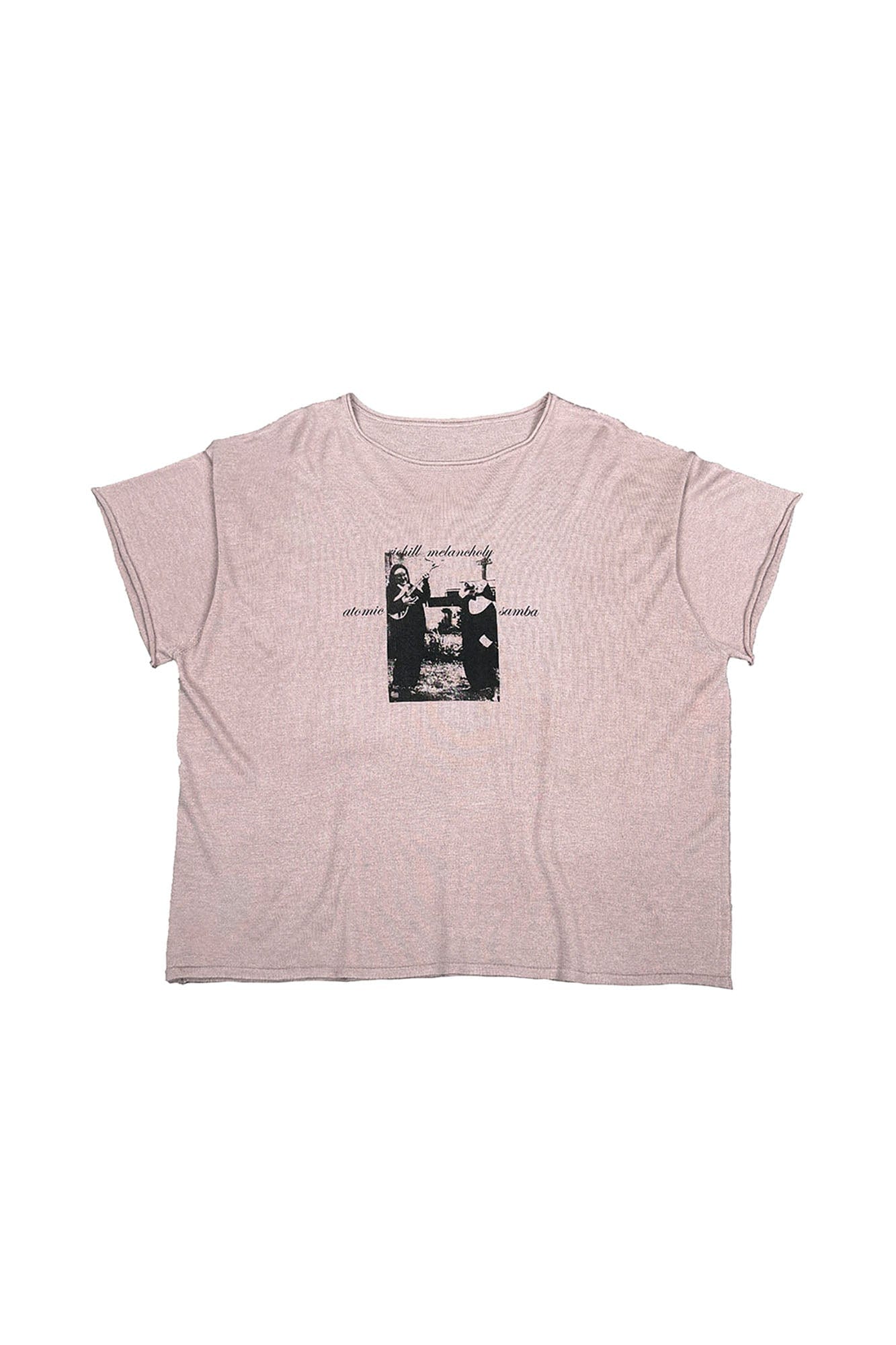 RICHILL Cat and Mouse Graphic Frayed Sleeve T-Shirt
