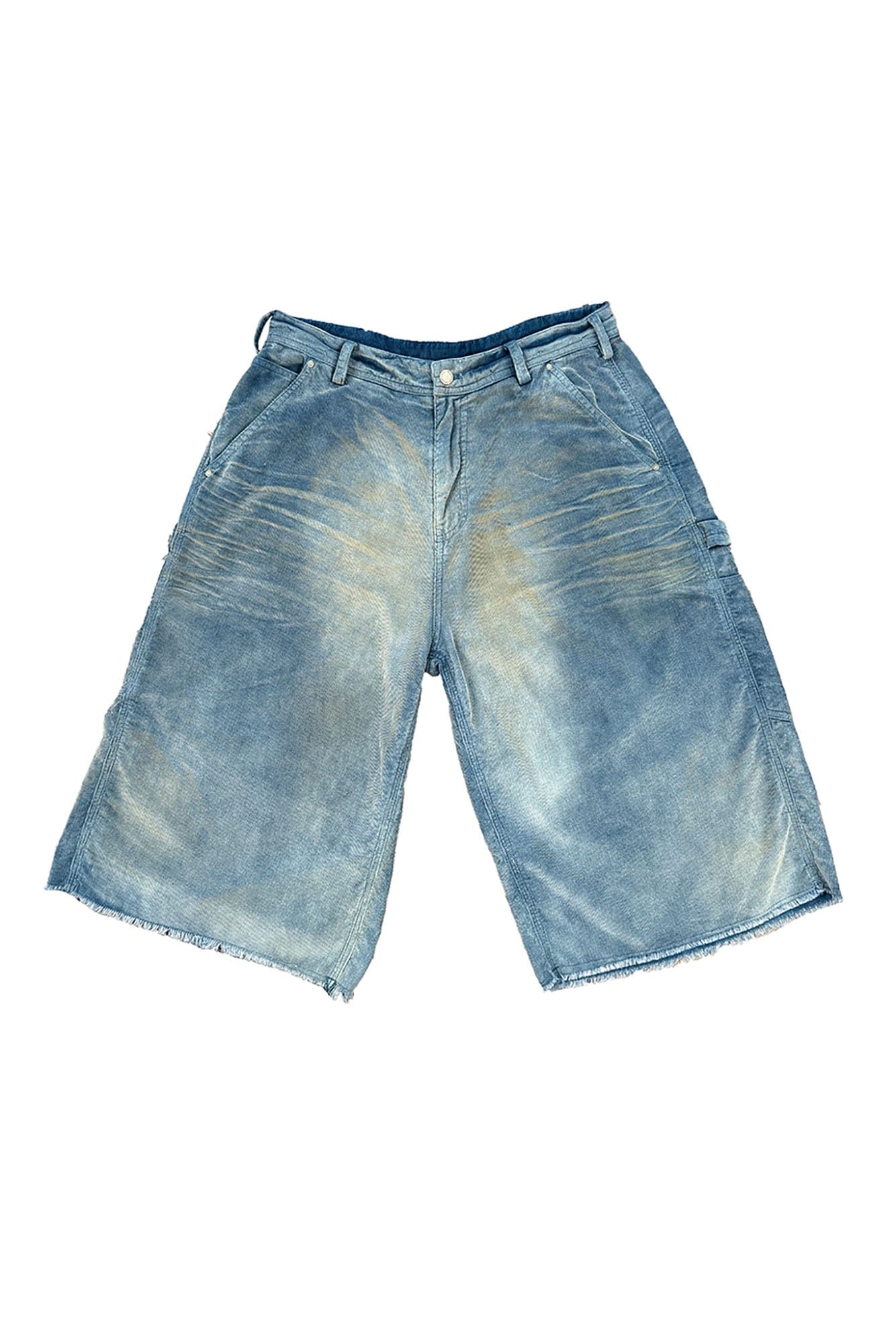 RICHILL Washed Corduroy Raw Hem Shorts