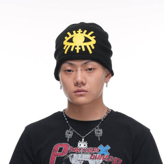 PHANTOMHUNTER Embroidery Eye Patchwork Beanie