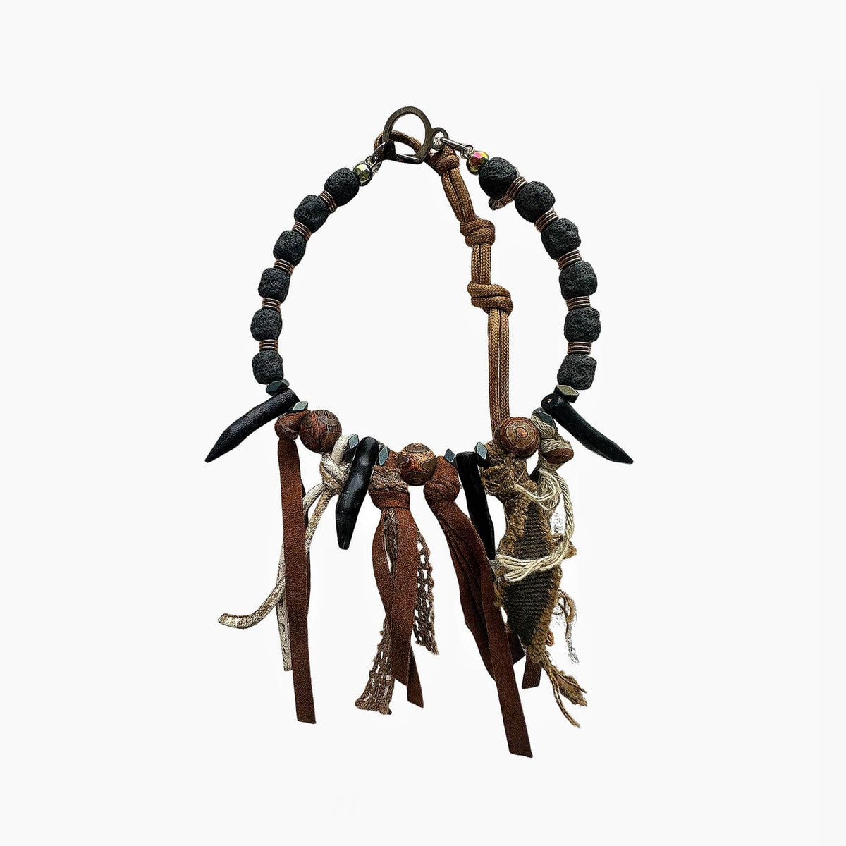 ILLUSORY Tribal Tassel Beaded Fang Necklace