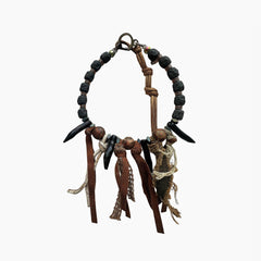 ILLUSORY Tribal Tassel Beaded Fang Necklace