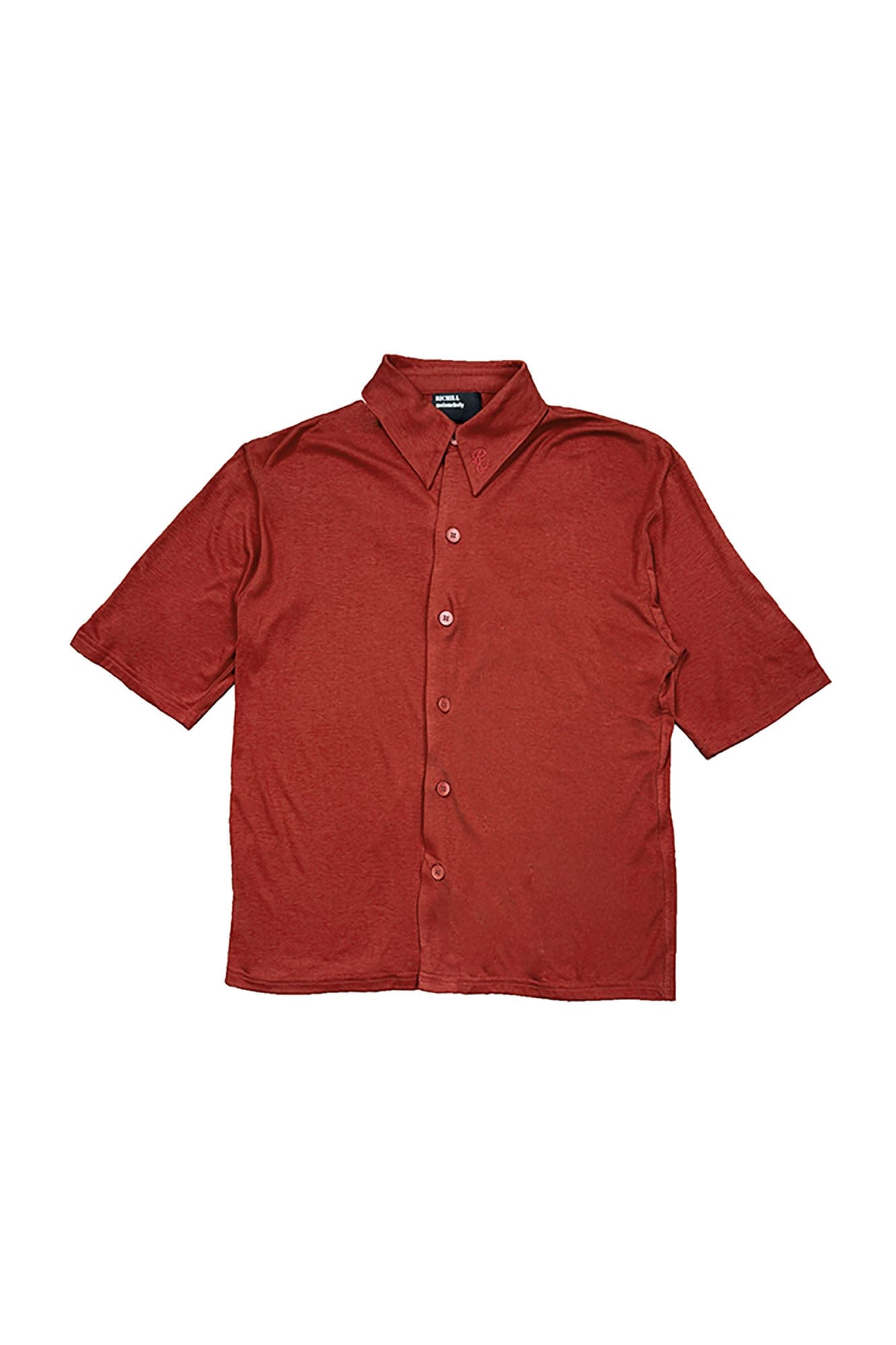 RICHILL Refined Acetate Button-Up Polo Half Shirt