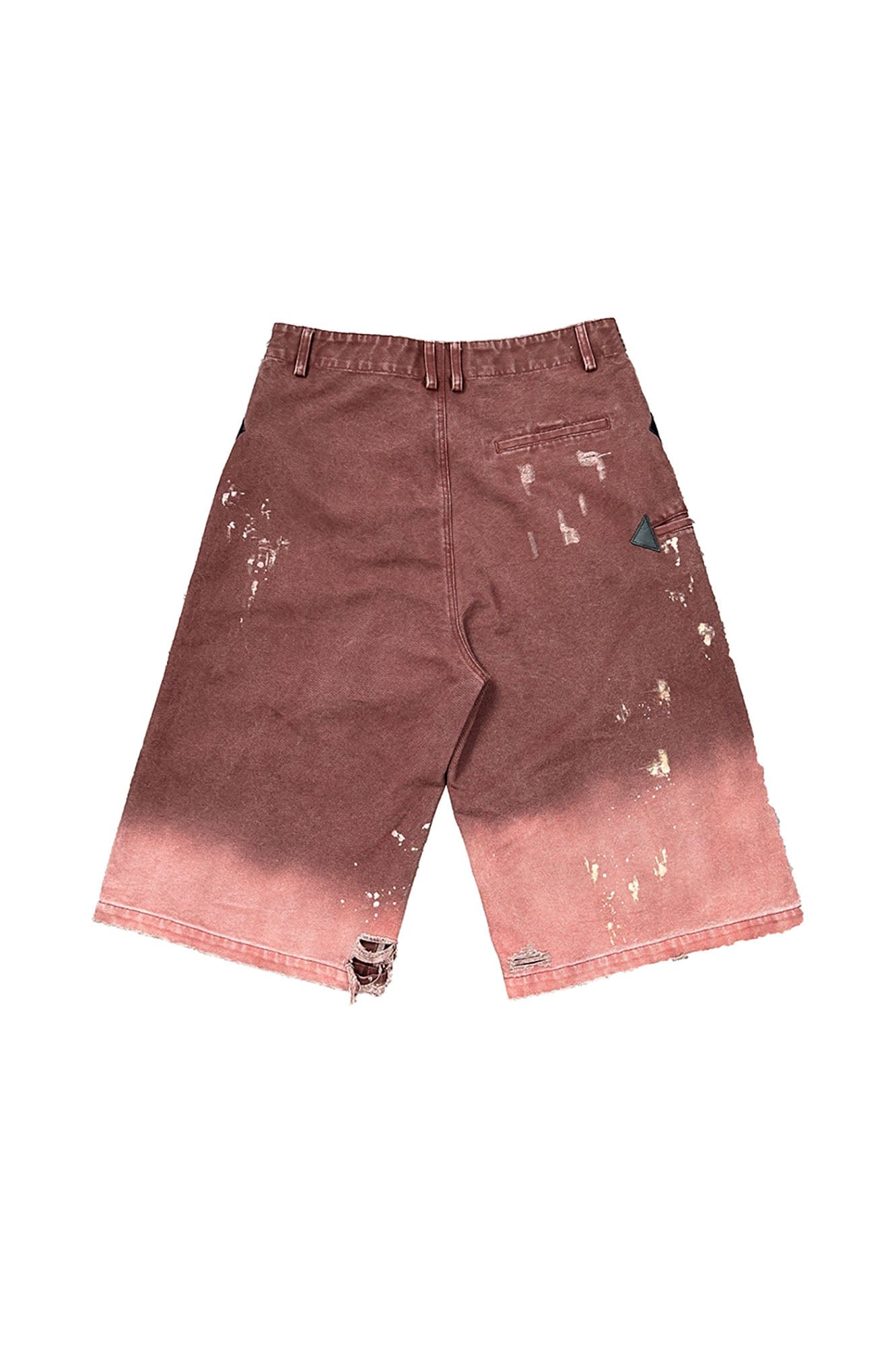 RICHILL Distressed Fade Washed Arrow Zipper Shorts