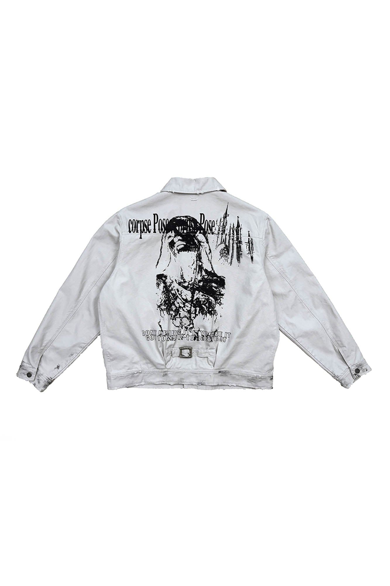 RICHILL Graphic Paint-Splattered Distressed Jacket