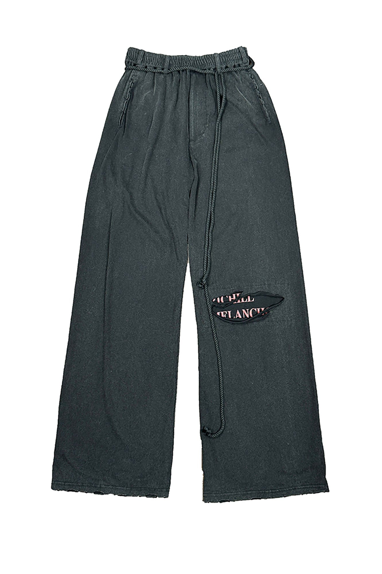 RICHILL Ripped Letter Graphic Drawstring Pants