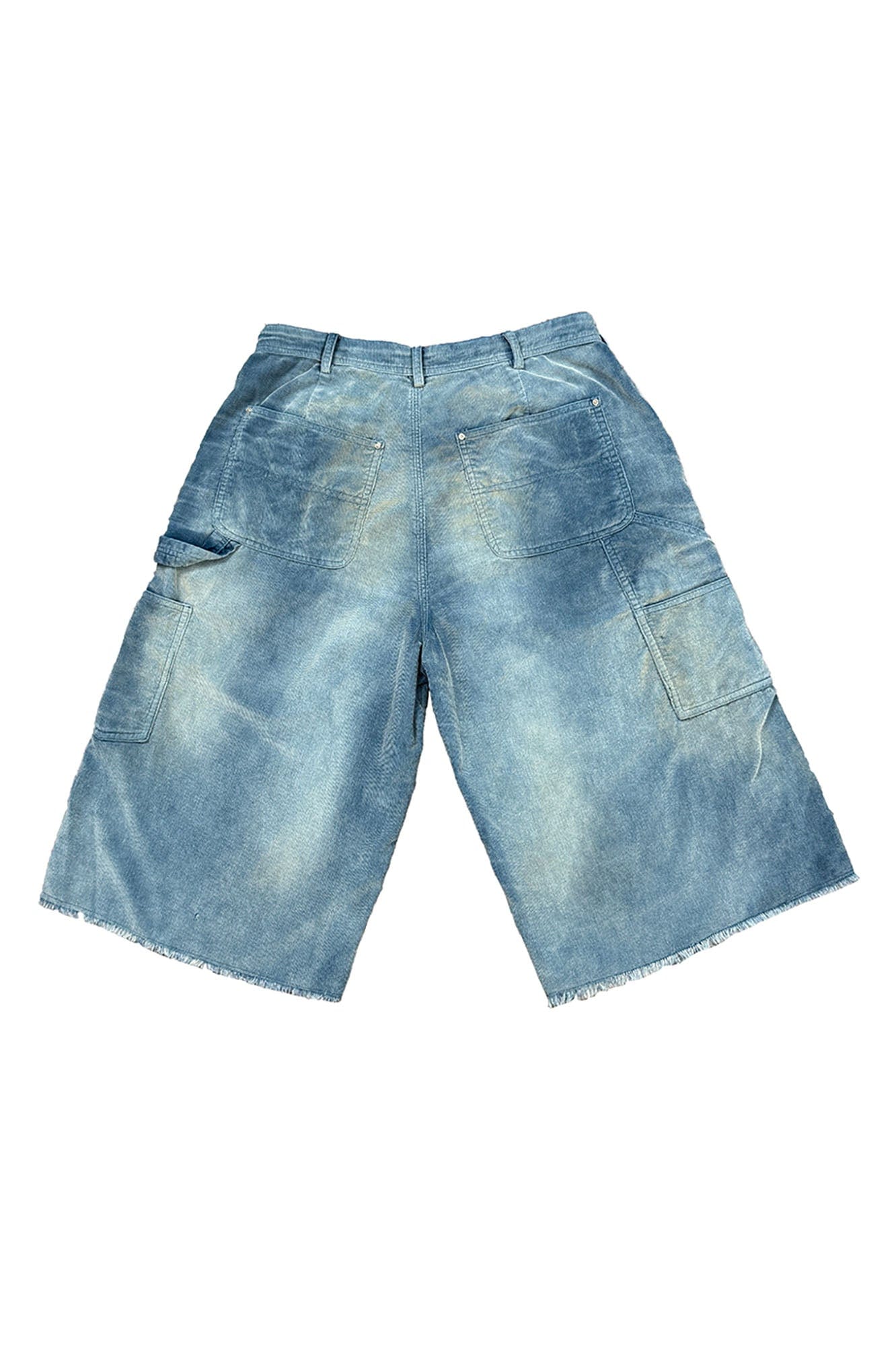 RICHILL Washed Corduroy Raw Hem Shorts