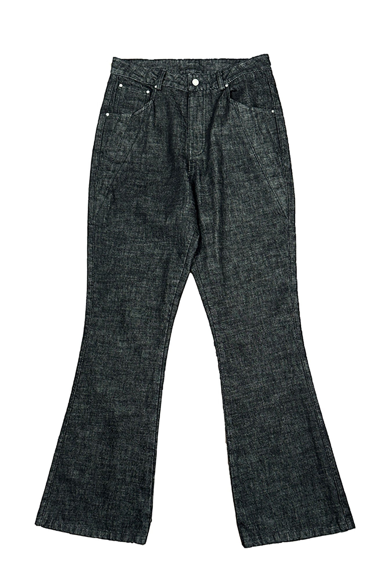 RICHILL Retro Flared Raw Denim Pants