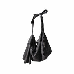 RELABEL Plaid Wool-Blended Knot Handle Hobo Bag