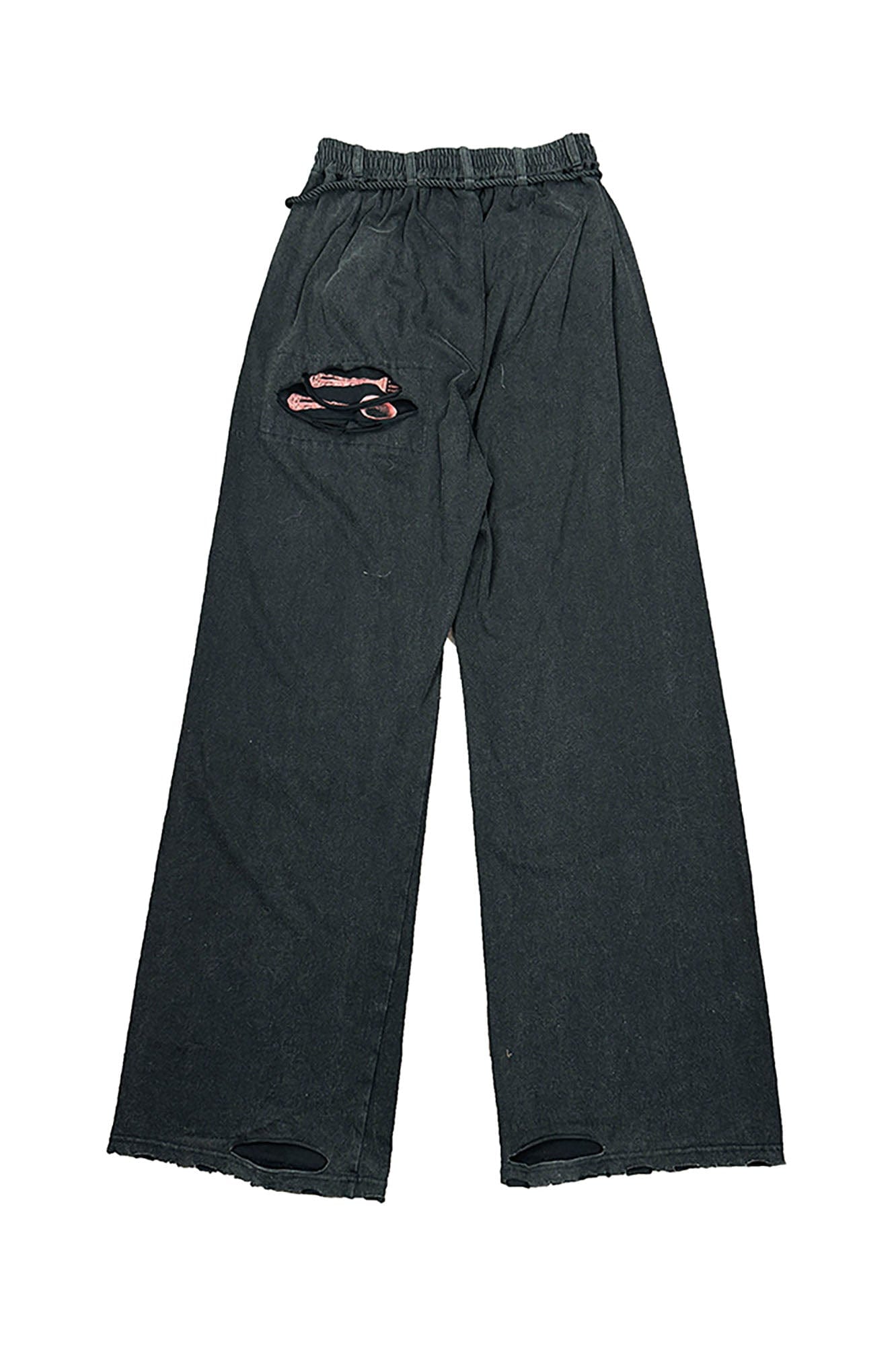 RICHILL Ripped Letter Graphic Drawstring Pants