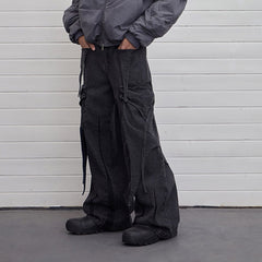 DND4DES Multi-Layered Stripes Deconstructed Jeans