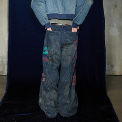 DND4DES Spliced Graffiti Wide-Leg Jeans